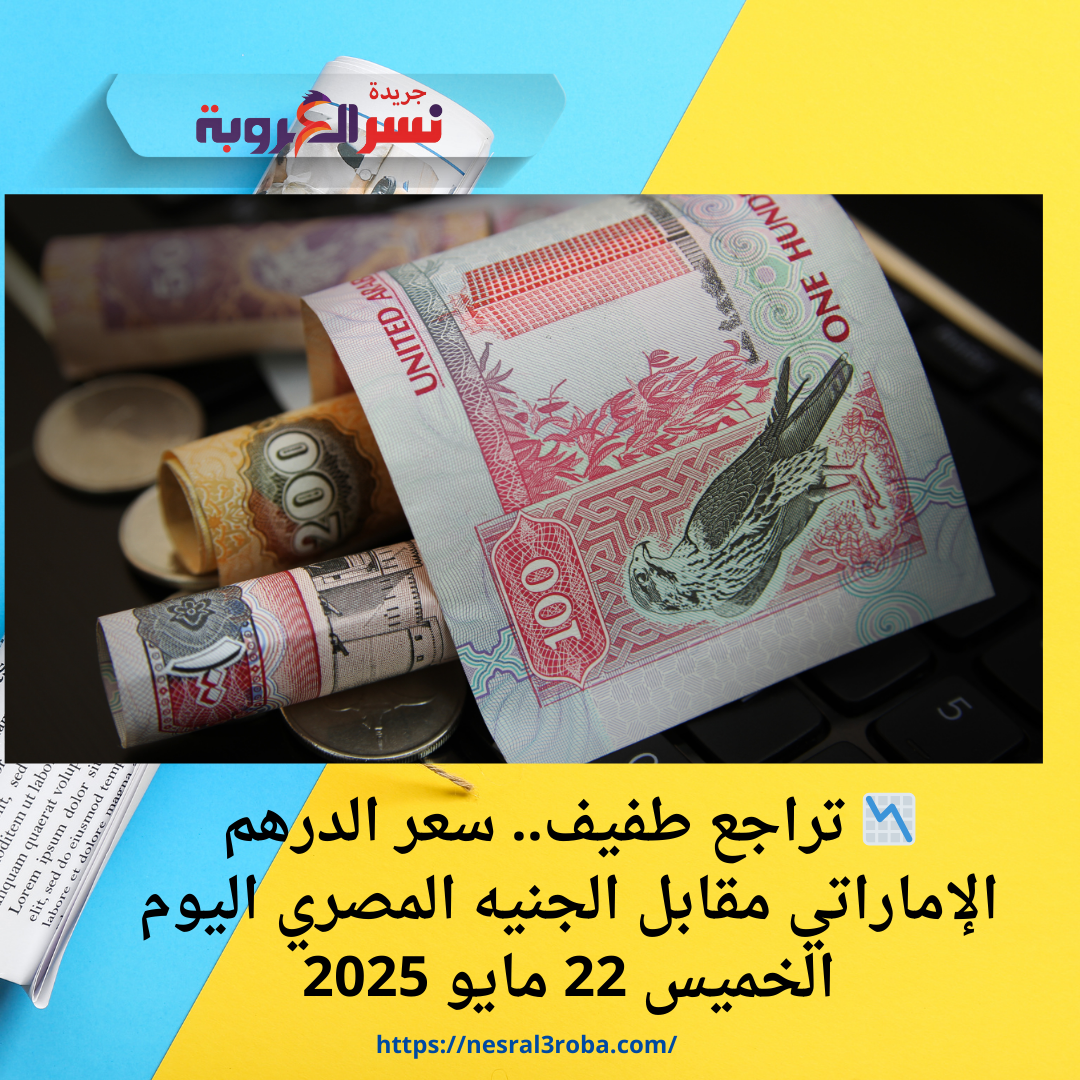 📉 تراجع طفيف.. سعر الدرهم الإماراتي مقابل الجنيه المصري اليوم الخميس 22 مايو 2025