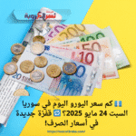 💶 كم سعر اليورو اليوم في سوريا السبت 24 مايو 2025؟ 🔁 قفزة جديدة في أسعار الصرف!