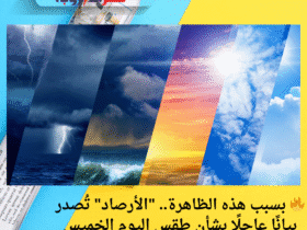 🔥 بسبب هذه الظاهرة.. "الأرصاد" تُصدر بيانًا عاجلًا بشأن طقس اليوم الخميس 15 مايو 2025