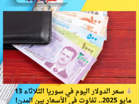 💰 سعر الدولار اليوم في سوريا الثلاثاء 13 مايو 2025.. تفاوت في الأسعار بين المدن!