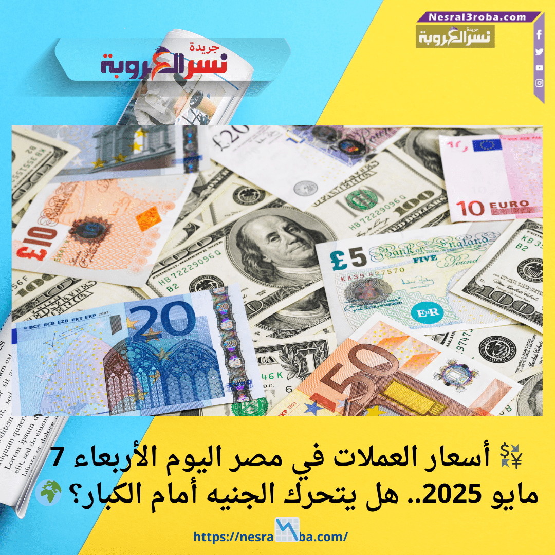 💱 أسعار العملات في مصر اليوم الأربعاء 7 مايو 2025.. هل يتحرك الجنيه أمام الكبار؟ 🌍📉