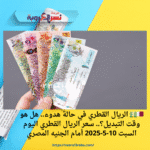 سعر الريال القطري اليوم السبت 10-5-2025 أمام الجنيه المصري