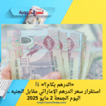 💱 «الدرهم بكام؟».. استقرار سعر الدرهم الإماراتي مقابل الجنيه اليوم الجمعة 2 مايو 2025