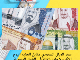 سعر الريال السعودي مقابل الجنيه اليوم الإثنين 5 مايو 2025 في البنوك المصرية
