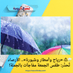 🌧️⚠️ «رياح وأمطار وشبورة».. الأرصاد تُحذّر: طقس الجمعة مفاجآت بالجملة!