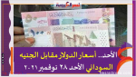 الأحد.. أسعار الدولار مقابل الجنيه السوداني الأحد 28 نوفمبر 2021 على مدار اليوم
