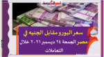 سعر اليورو مقابل الجنيه في مصر الجمعة 24 ديسمبر 2021 خلال التعاملات