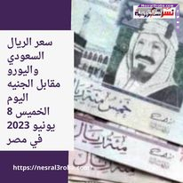 سعر الريال السعودي واليورو مقابل الجنيه اليوم الخميس 8 يونيو 2023 في مصر