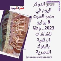 سعر الدولار اليوم في مصر السبت 8 يوليو 2023.. وفقا للشاشات الرقمية بالبنوك المصرية