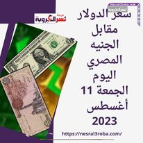 سعر الدولار مقابل الجنيه المصري اليوم الجمعة 11 أغسطس 2023 في البنوك لحظة بلحظة.