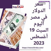 سعر صرف الدولار اليوم في مصر السبت 19 أغسطس 2023..وفقا لبيانات النبوك المصرية