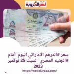 سعر #الدرهم_الاماراتي اليوم أمام #الجنيه المصري السبت 25 نوفمبر 2023