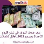 سعر صرف الدولار في لبنان اليوم الأحد 3 ديسمبر 2023..خلال تعاملات