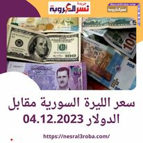 سعر #الدولار الأمريكى أمام #الليرة في #سوريا 04.12.2023