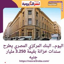 اليوم.. البنك المركزي المصري يطرح سندات خزانة بقيمة 3.250 مليار جنيه