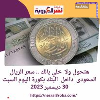 هتحول ولا خلي بالك .. سعر الريال السعودى داخل البنك بكورة اليوم السبت 30 ديسمبر 2023