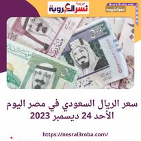 سعر الريال السعودي في مصر اليوم الأحد 24 ديسمبر 2023..وفقا لبيانات