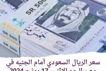 سعر الريال السعودي أمام الجنيه في مصر اليوم الإثنين 17 يونيو 2024