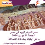 سعر الدولار اليوم في مصر الجمعة 21 يونيو 2024.. داخل البنوك وشركات الصرافة