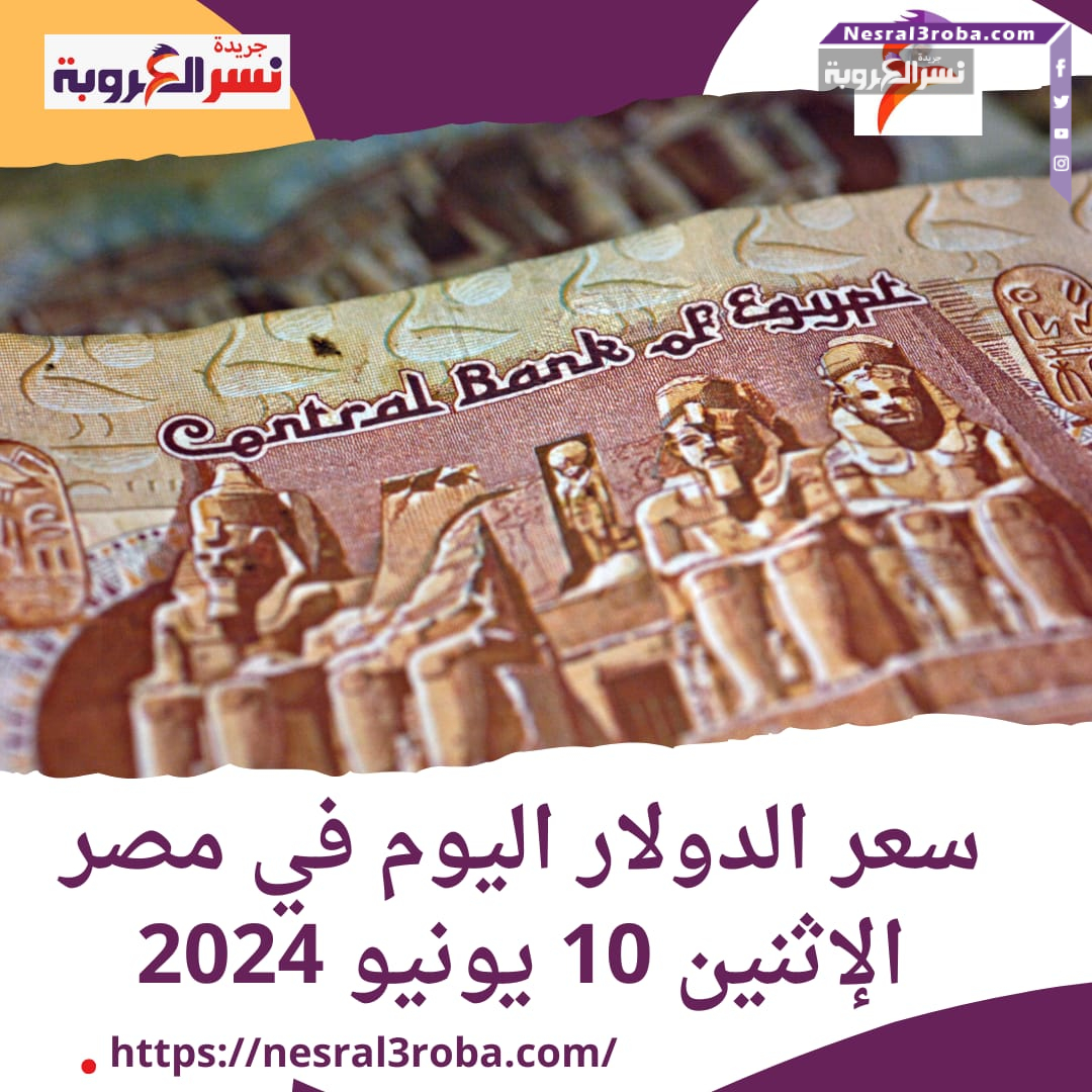 سعر الدولار اليوم في مصر الإثنين 10 يونيو 2024.. داخل البنوك وشركات