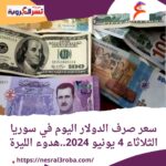 سعر صرف الدولار اليوم في سوريا الثلاثاء 4 يونيو 2024..هدوء الليرة