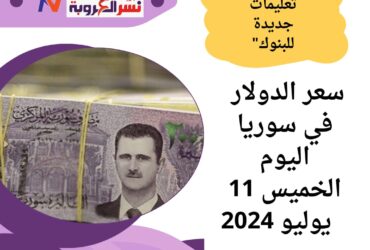 "سعر الدولار في سوريا اليوم الخميس 11 يوليو 2024: إصدار تعليمات جديدة للبنوك"