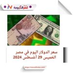 سعر الدولار اليوم في مصر الخميس 29 أغسطس 2024.