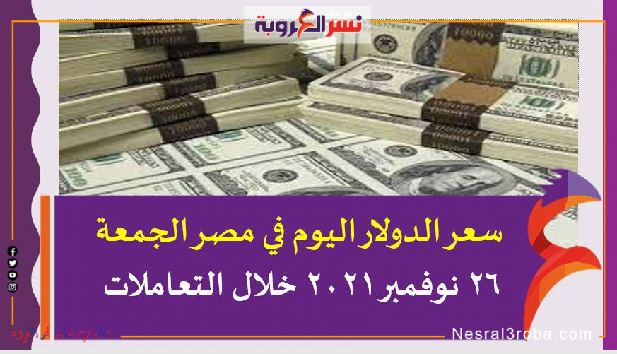 سعر الدولار اليوم في مصر الجمعة 26 نوفمبر 2021 خلال التعاملات