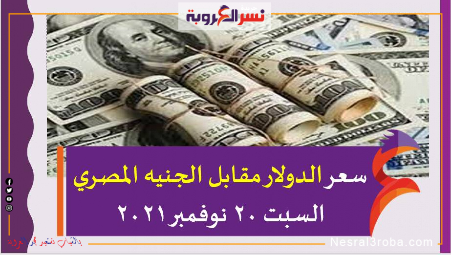 سعر الدولار مقابل الجنيه المصري السبت 20 نوفمبر 2021 خلال التعاملات