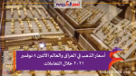 أسعار الذهب في العراق والعالم الأثنين 8 نوفمبر 2021 خلال التعاملات