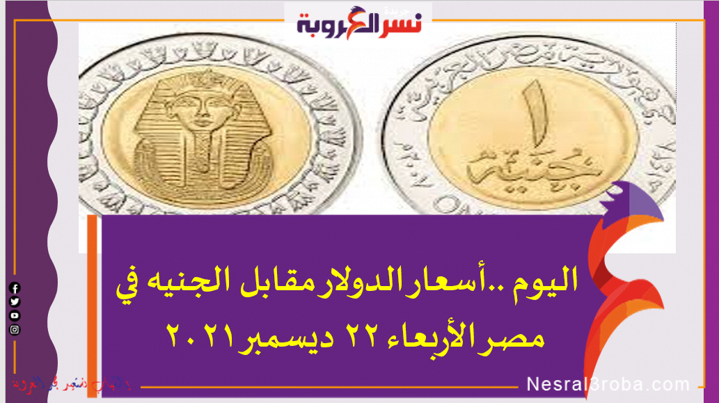 اليوم ..أسعار الدولار مقابل الجنيه في مصر الأربعاء 22 ديسمبر 2021