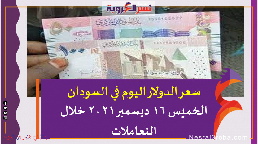 سعر الدولار اليوم في السودان الخميس 16 ديسمبر 2021 خلال التعاملات