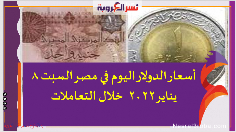 أسعار الدولار اليوم في مصر السبت 8 يناير 2022 خلال التعاملات