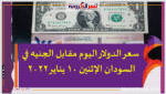 سعر الدولار اليوم مقابل الجنيه في السودان الإثنين 10 يناير 2022