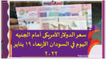 سعر الدولار الأمريكى أمام الجنيه اليوم في السودان الأربعاء 19 يناير 2022