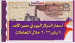 أسعار الدولار اليوم في مصر الأحد 9 يناير 2022 خلال التعاملات