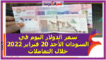 سعر الدولار اليوم في السودان الأحد 20 فبراير 2022 خلال التعاملات