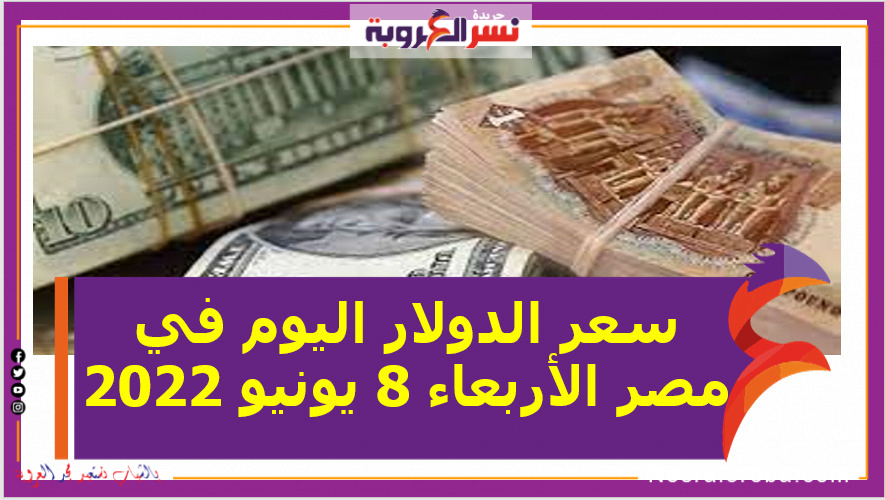 سعر الدولار اليوم في مصر الأربعاء 8 يونيو 2022.. خلال التعاملات