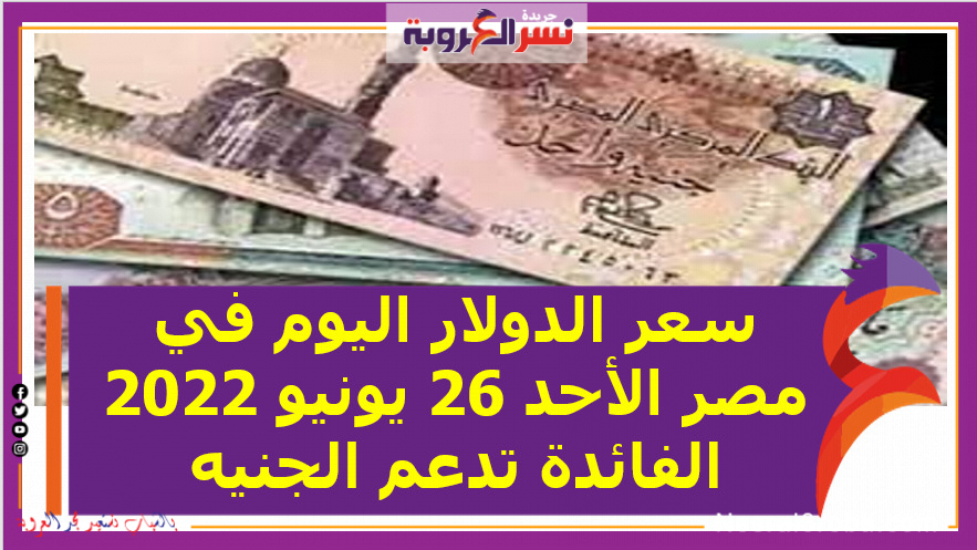 تعرف على سعر الدولار اليوم في مصر الأحد 26 يونيو 2022.. خلال التعاملات