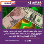 سعر الدولار اليوم في مصر.. والبنك المركزي يرفع سعر الفائدة 200 نقطة أساس.. 13.25% للإيداع و14.25 للإقراض