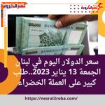 سعر الدولار اليوم في لبنان الجمعة 13 يناير 2023..طلب كبير على العملة الخضراء