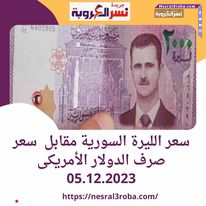 سعر الليرة السورية مقابل سعر صرف الدولار الأمريكى 05.12.2023