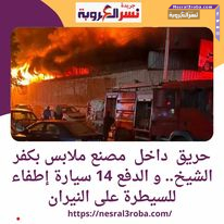 حريق داخل مصنع ملابس بكفر الشيخ.. و الدفع 14 سيارة إطفاء للسيطرة على النيران