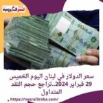 سعر الدولار في لبنان اليوم الخميس 29 فبراير 2024..تراجع حجم النقد المتداول