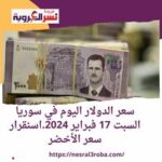 سعر الدولار اليوم في سوريا السبت 17 فبراير 2024.اسنقرار سعر الأخضر