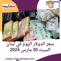 سعر الدولار في لبنان اليوم السبت 30 مارس 2024.. وسط ترقب تحديد سعر الصرف
