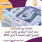 سعر الريال السعودي مقابل الجنيه المصري اليوم الجمعة 5 أبريل 2024
