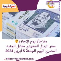 سعر الريال السعودي مقابل الجنيه المصري اليوم الجمعة 5 أبريل 2024