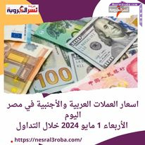 اسعار العملات العربية والأجنبية في مصر اليوم.. الأربعاء 1 مايو 2024 خلال التداول